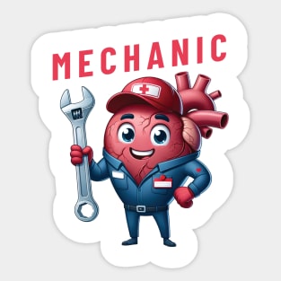 Heart mechanic funny gift for health workers Sticker